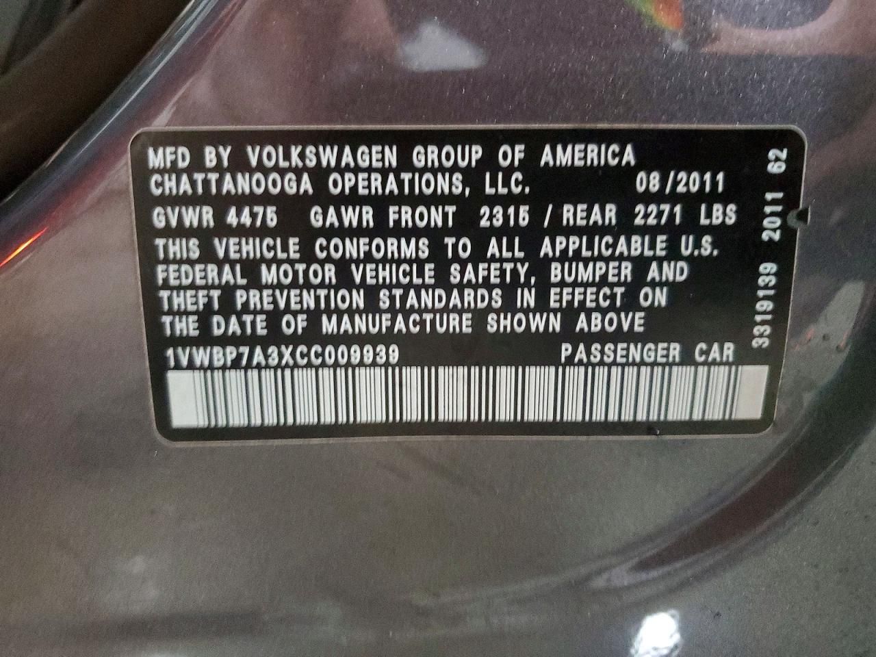 2012 Volkswagen Passat se