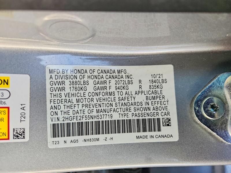 2022 Honda Civic Sport