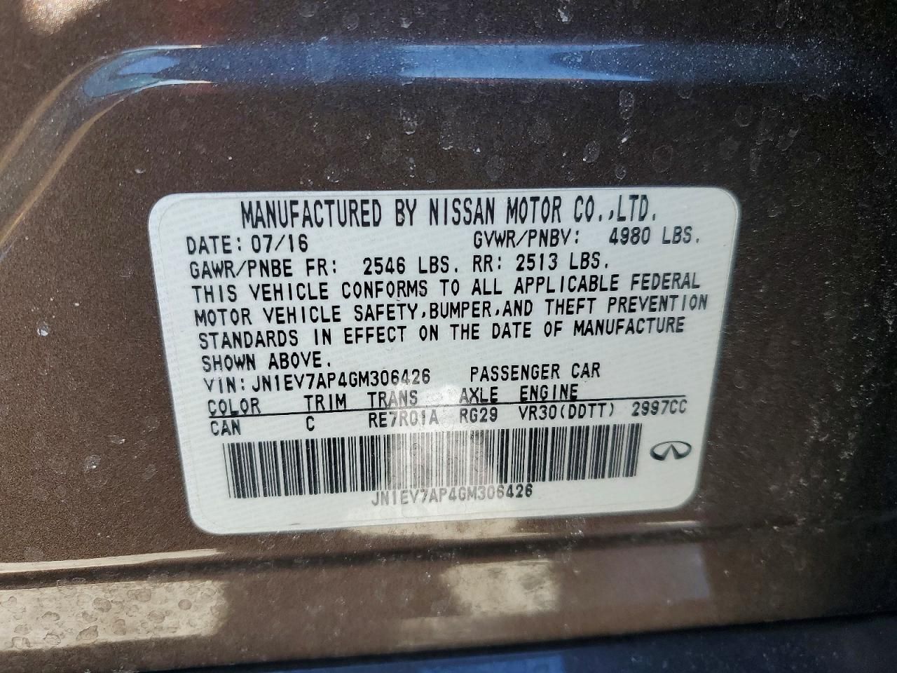 2016 Infinity Q50 3.0t Premium