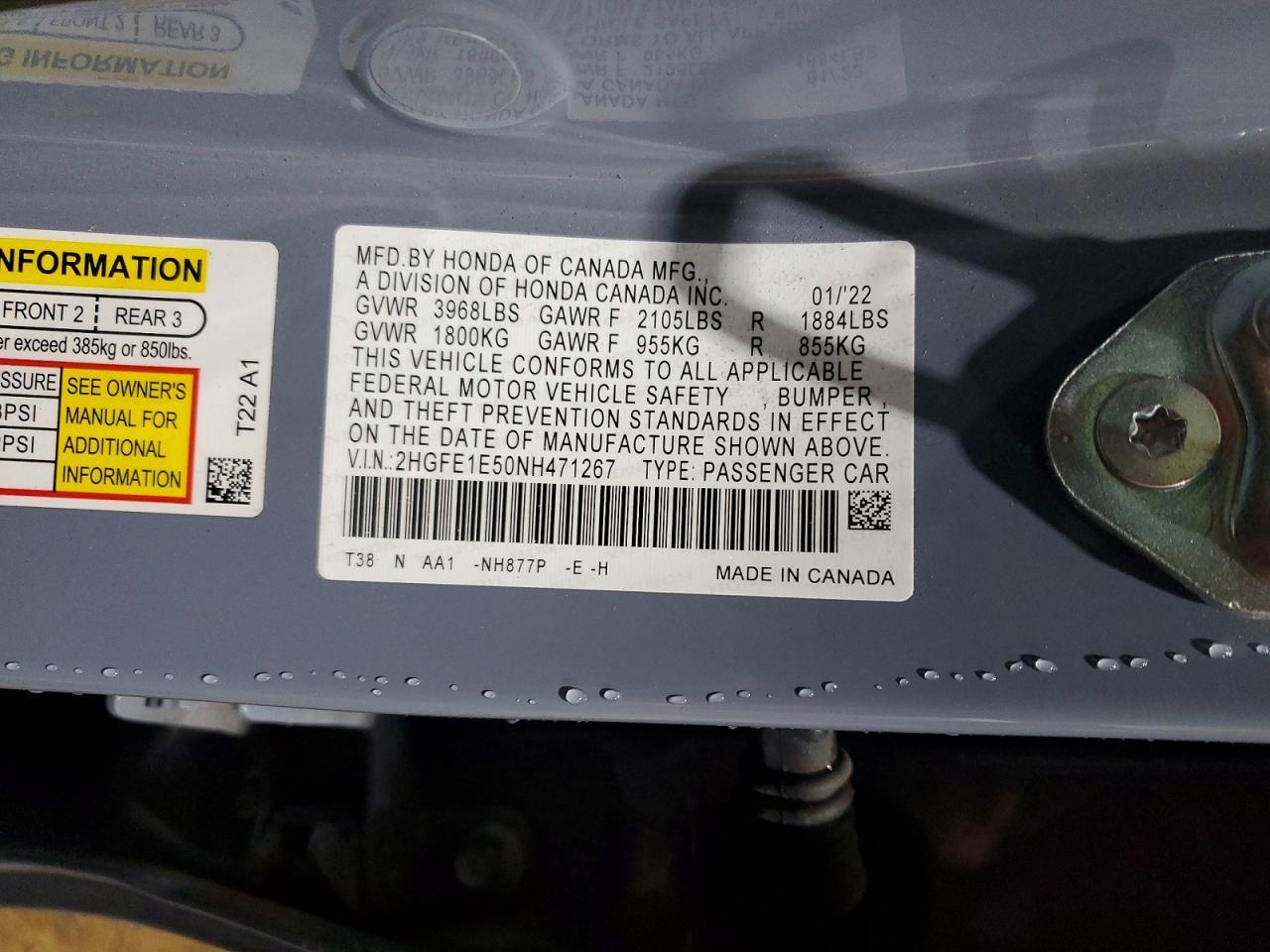 2022 Honda Civic si