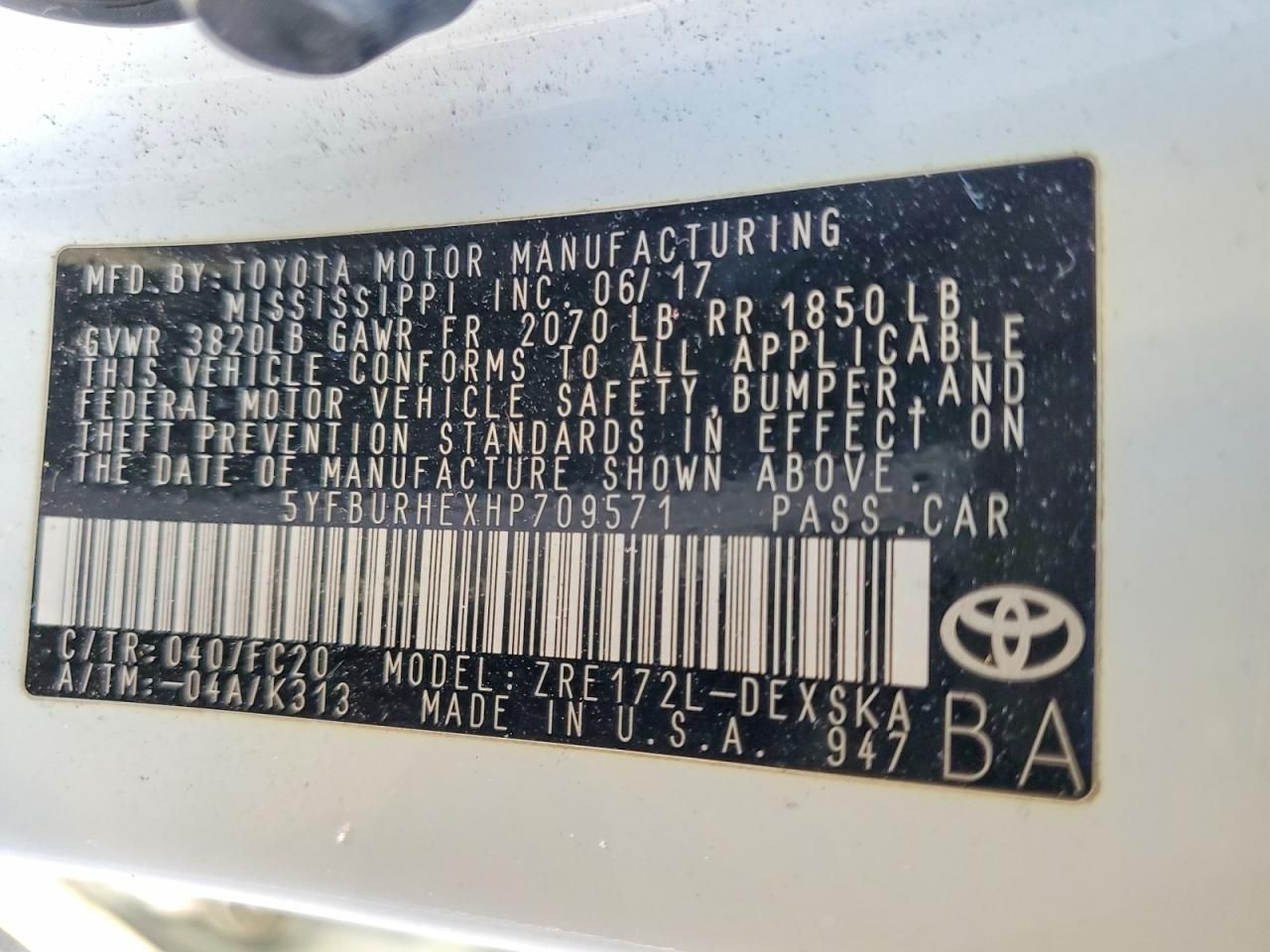 2017 Toyota Corolla l