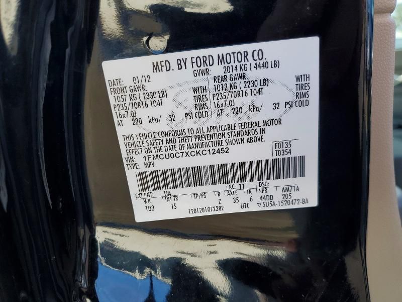 2012 Ford Escape xls