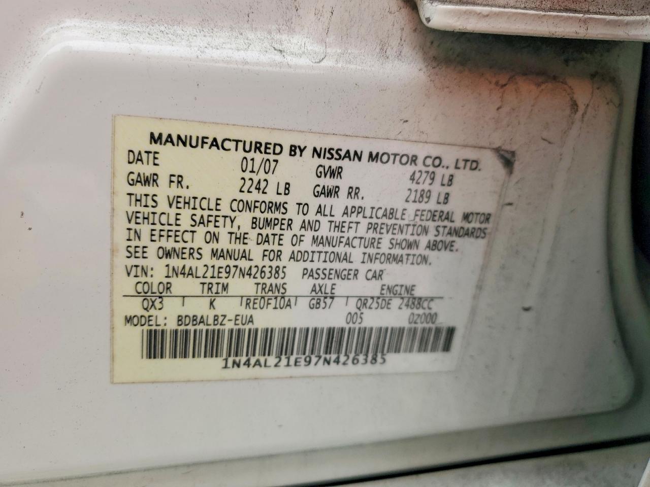 2007 Nissan Altima 2.5
