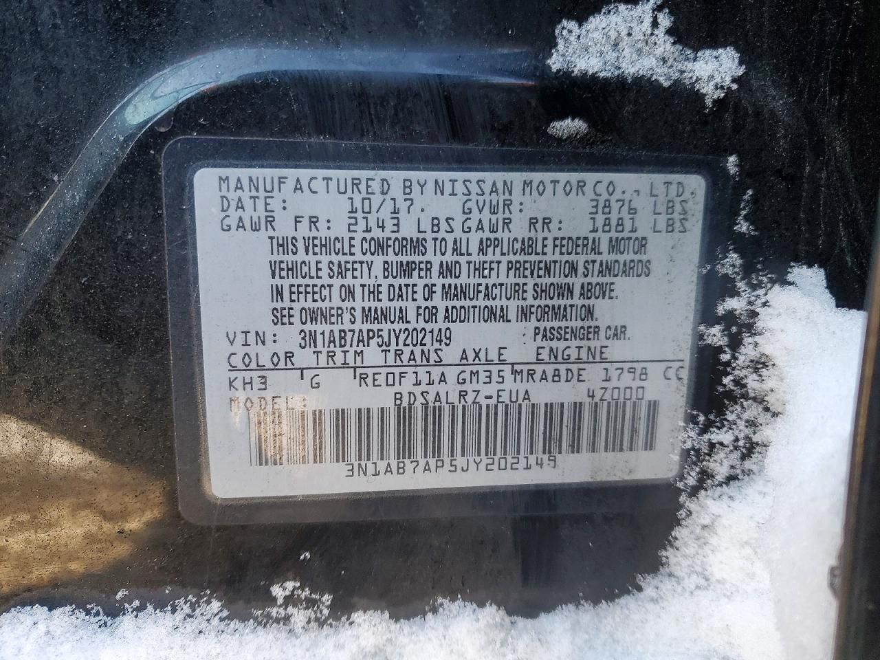 2018 Nissan Sentra s