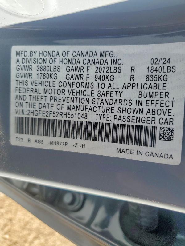 2024 Honda Civic Sport