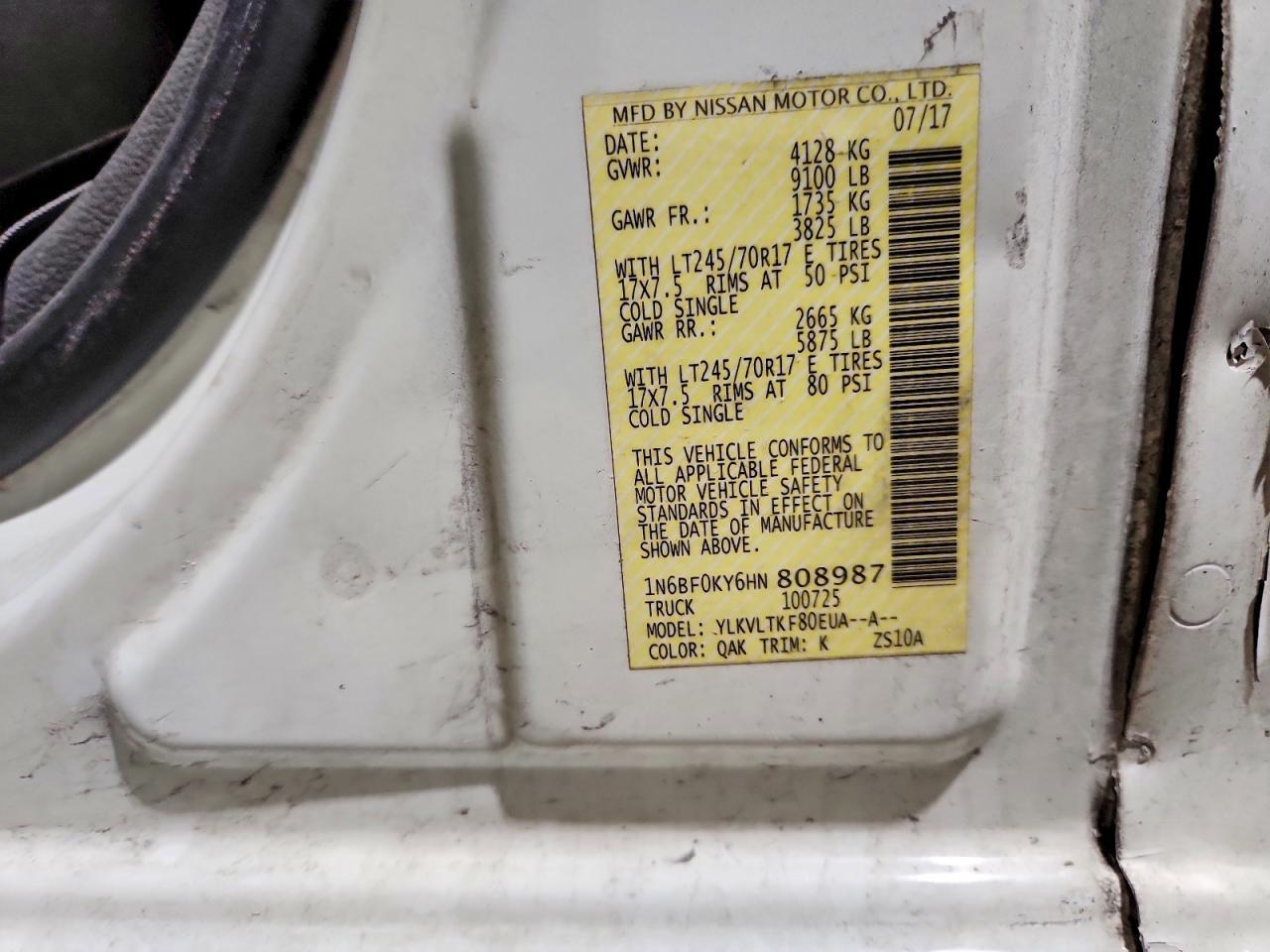 2017 Nissan NV 1500 Delivery Van