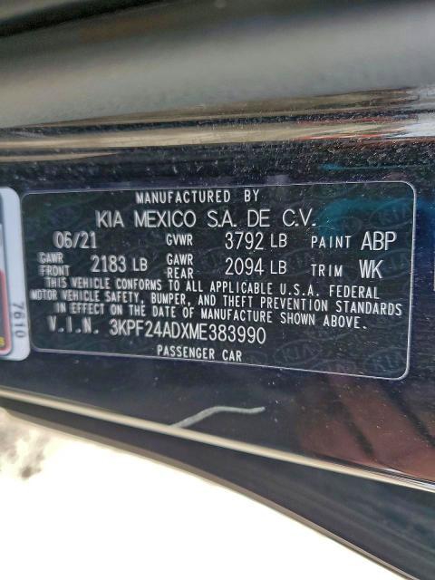 2021 KIA Forte lxs