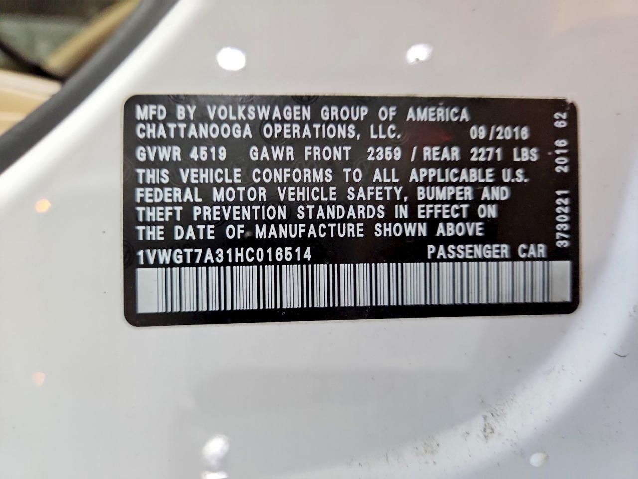 2017 Volkswagen Passat se