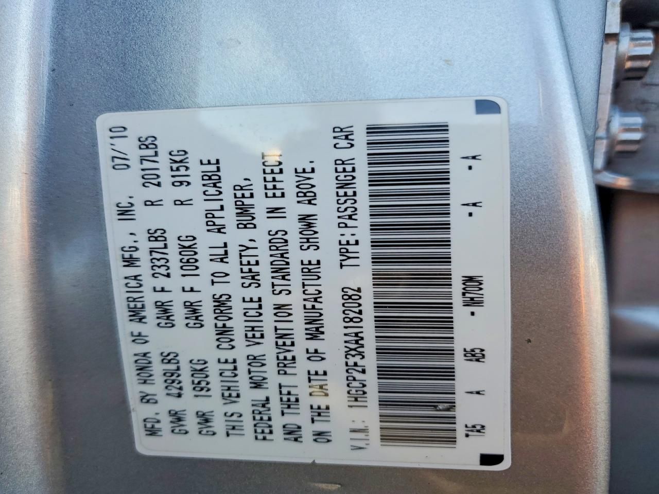 2010 Honda Accord lx