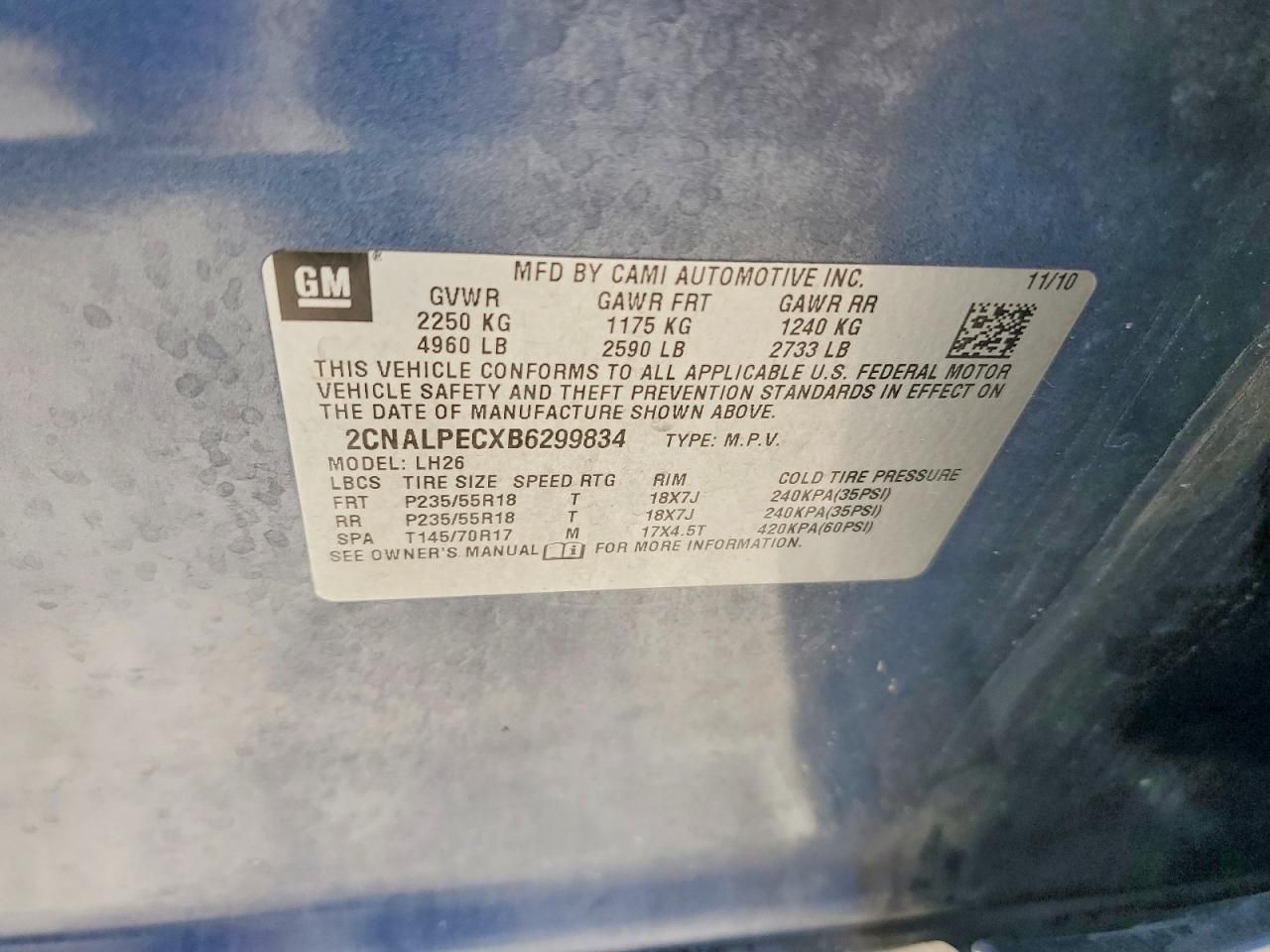 2011 Chevrolet Equinox lt