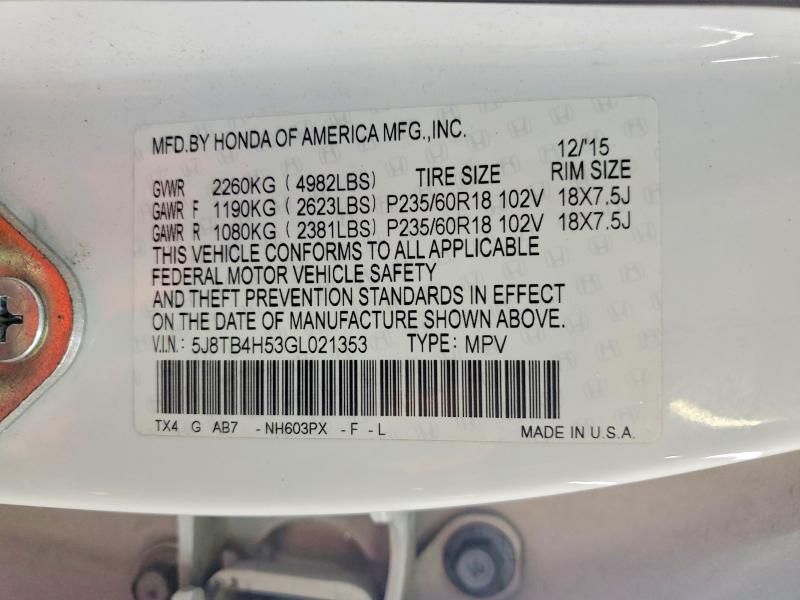 2016 Acura Rdx Technology