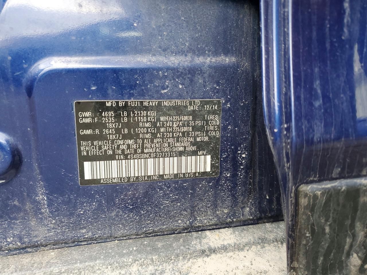 2015 Subaru Outback 2.5i Limited