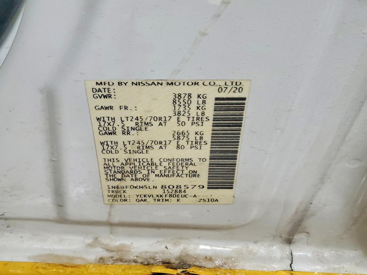 2020 Nissan NV 1500 Delivery Van