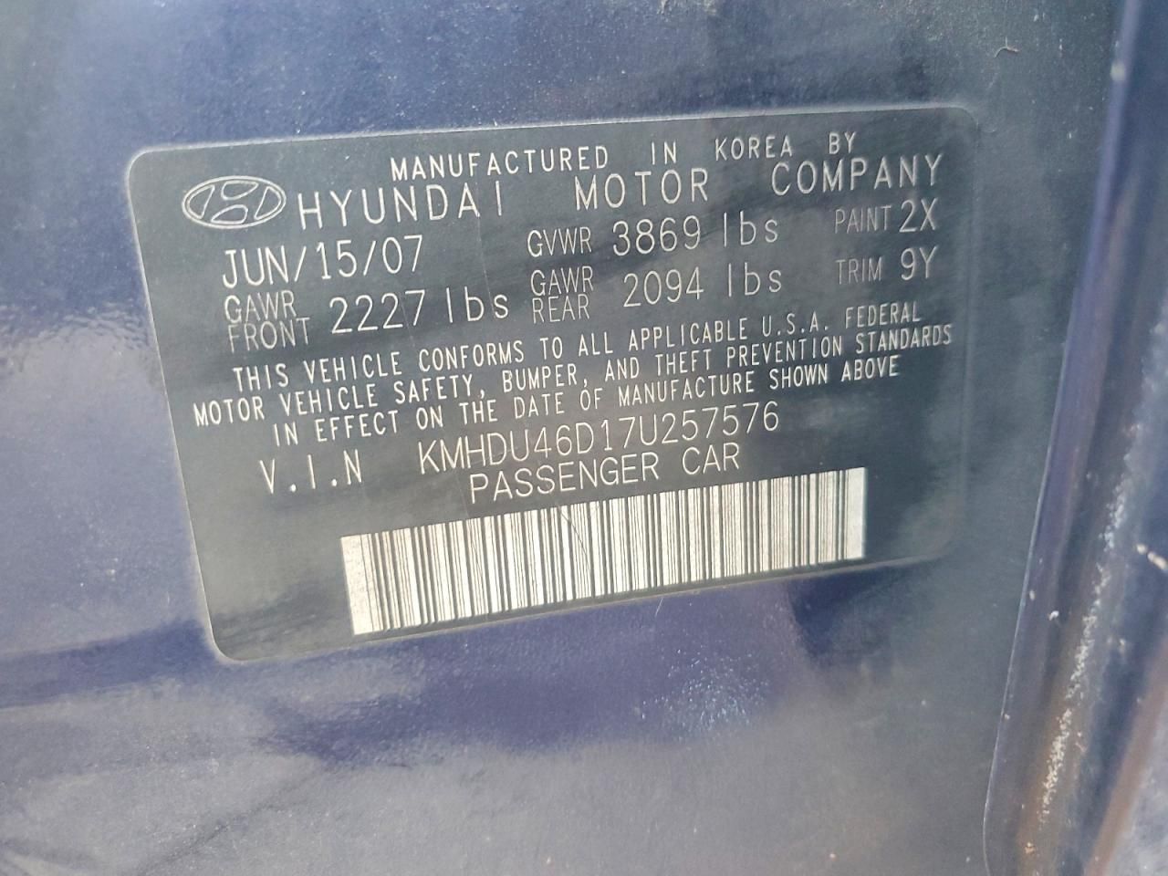 2007 Hyundai Elantra gls