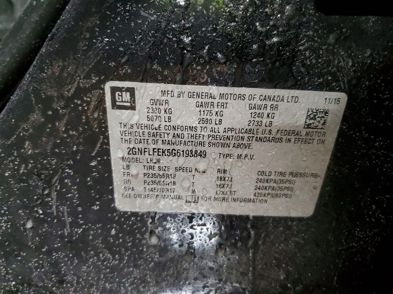 2016 Chevrolet Equinox lt