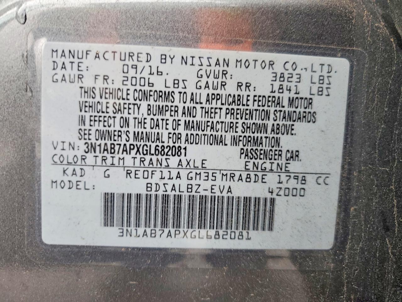 2016 Nissan Sentra s