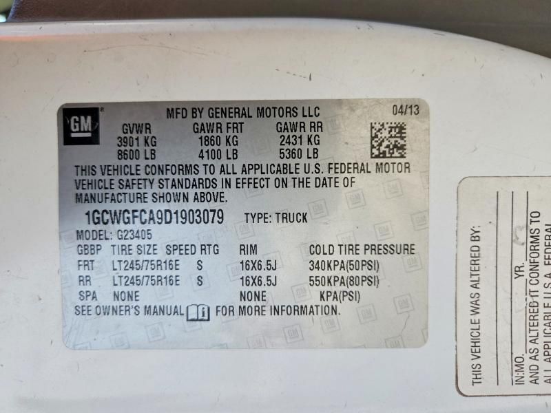 2013 Chevrolet Express 2500 Utility / Service Van