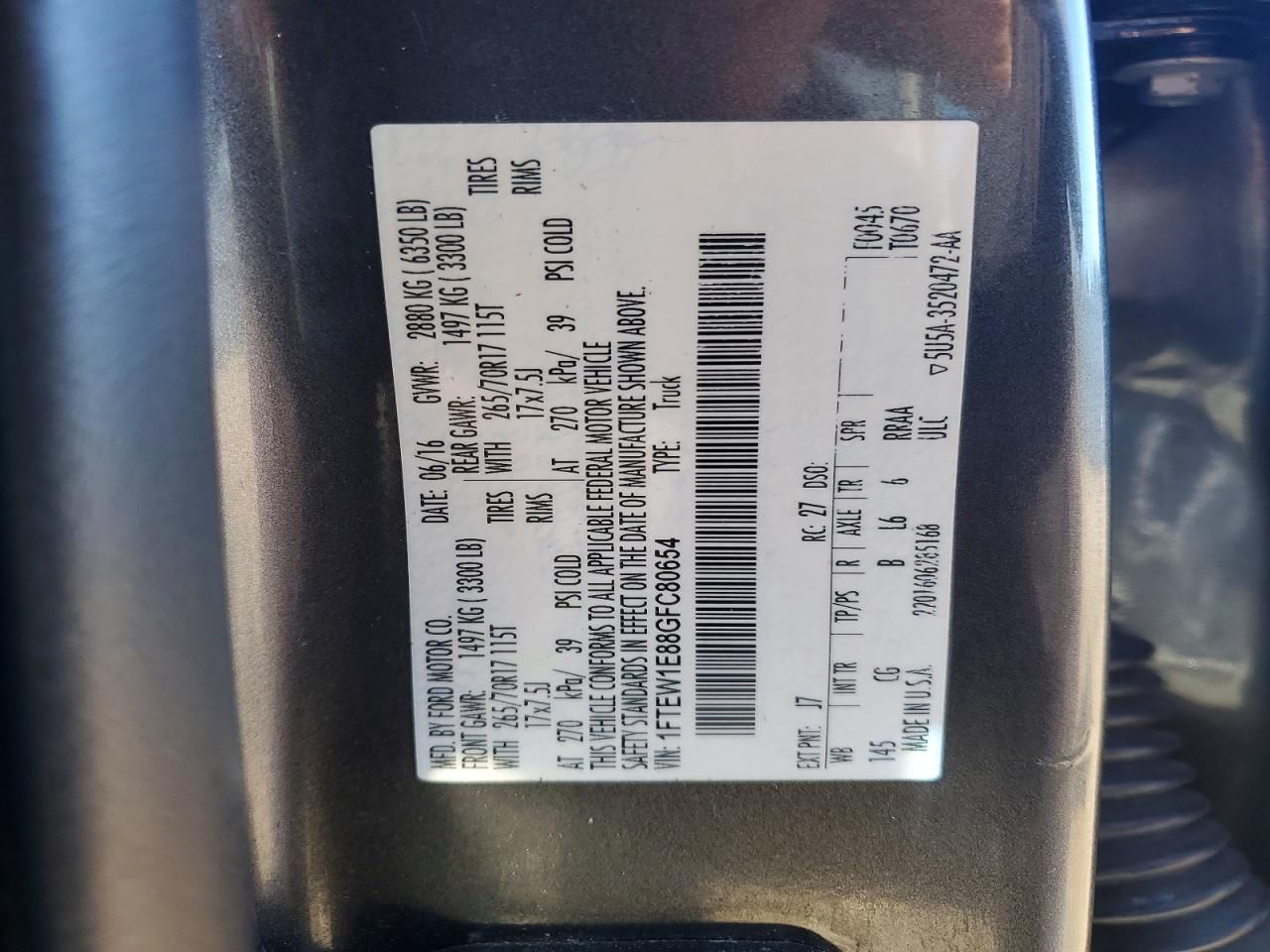 2016 Ford F150 Supercrew