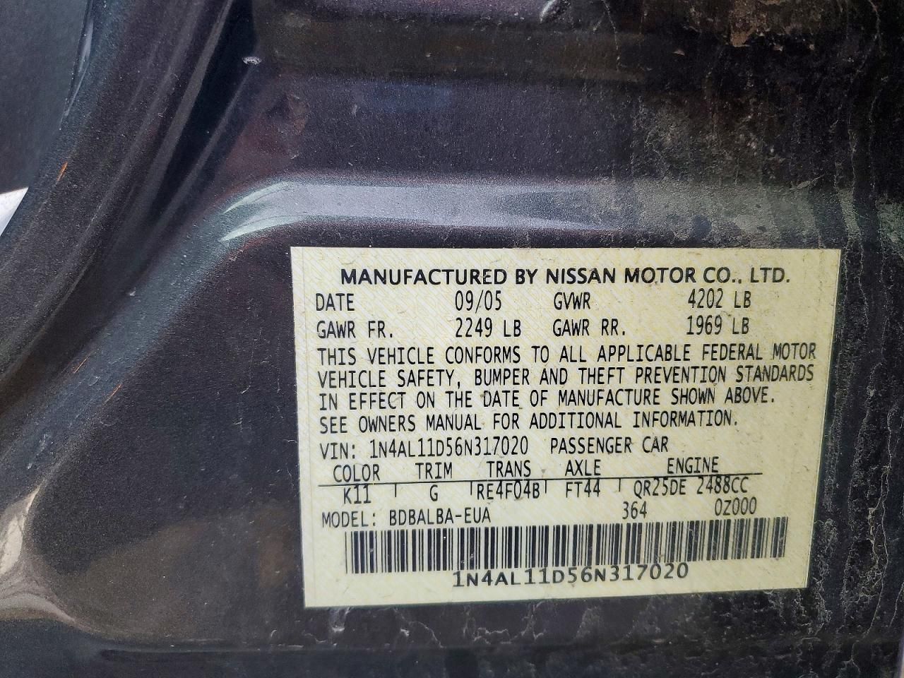 2006 Nissan Altima s