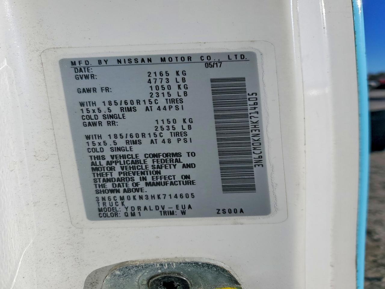 2017 Nissan NV200 2.5S