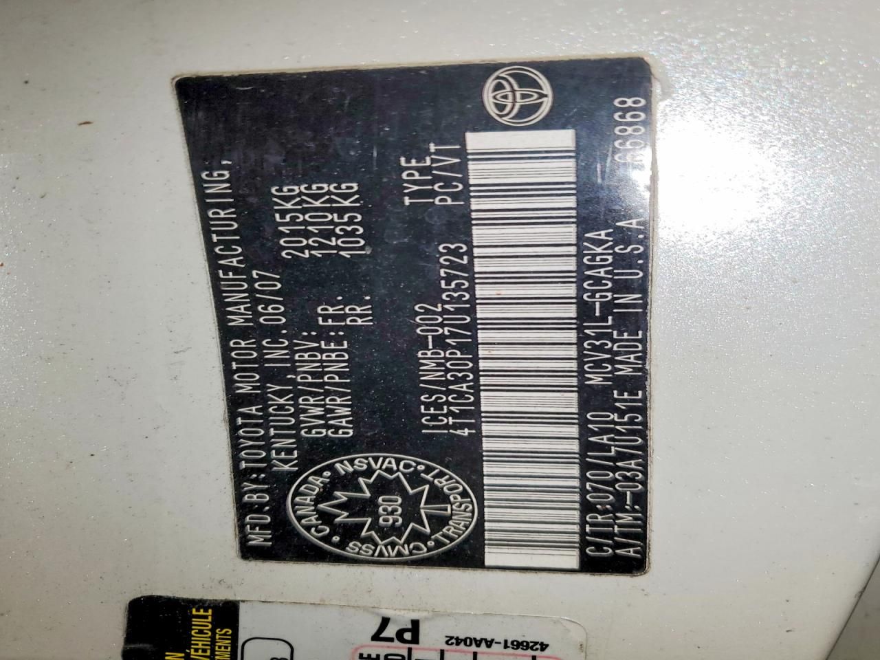 2007 Toyota Camry Solara se