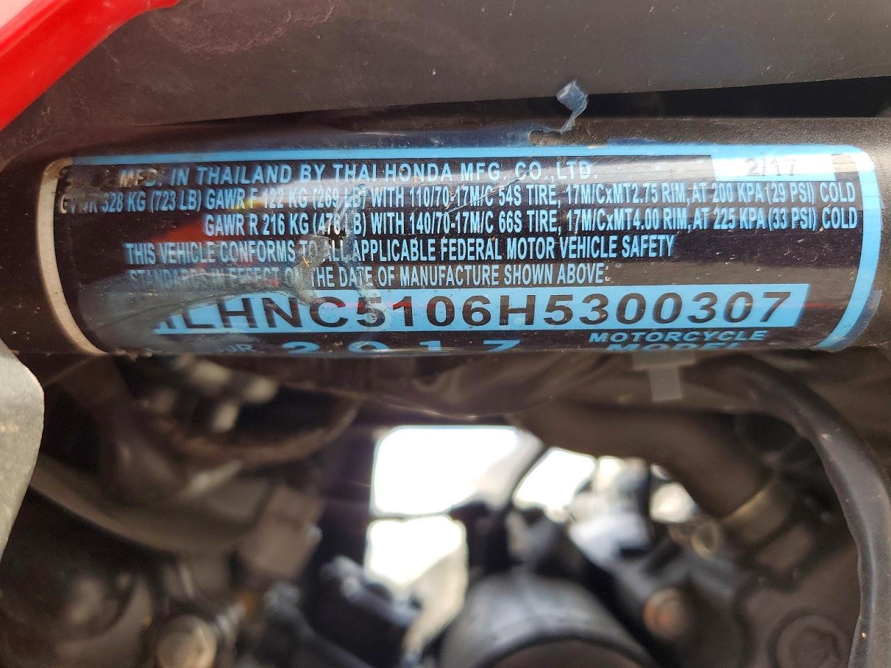 2017 Honda CBR300 R