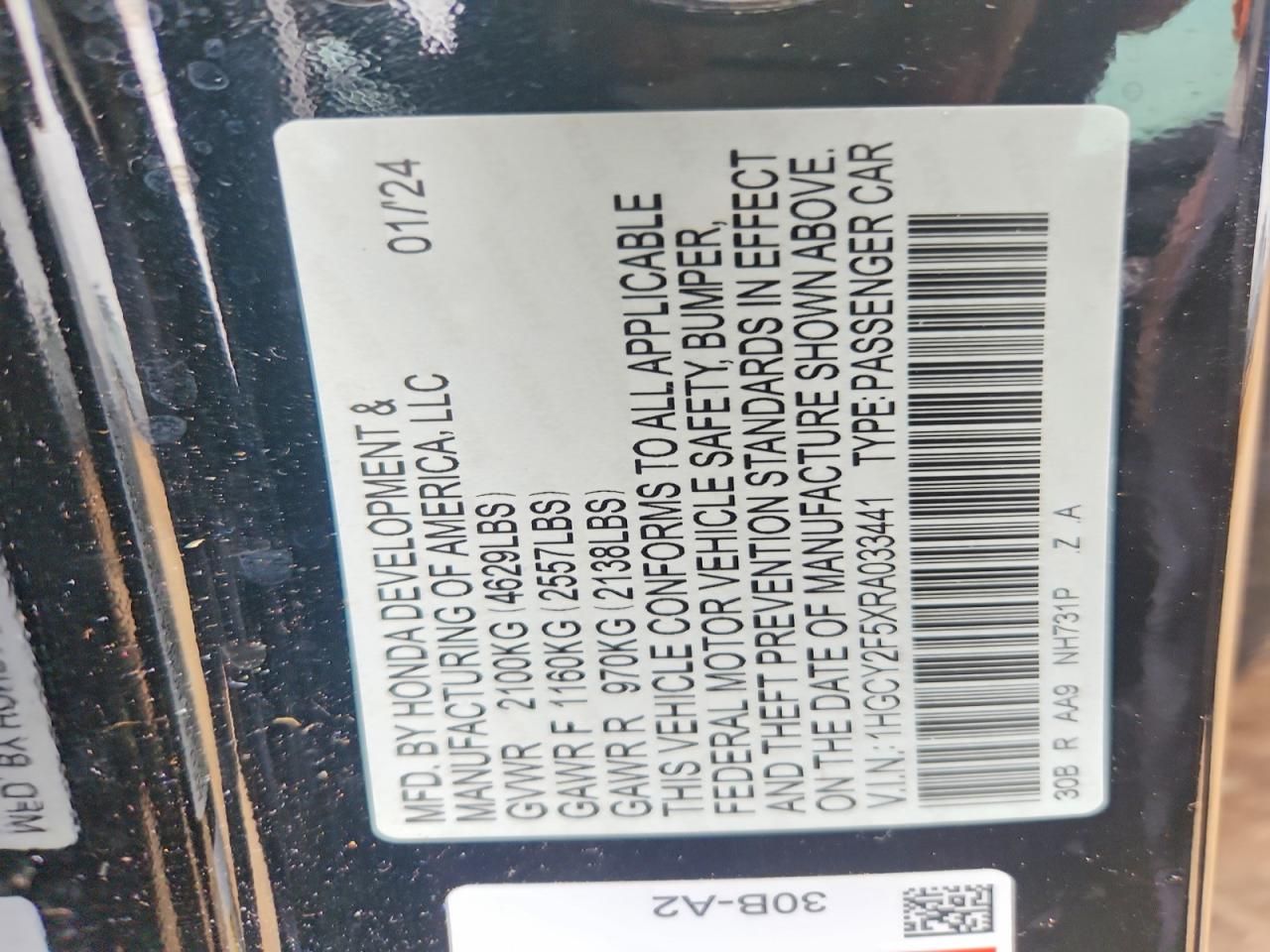 2024 Honda Accord Hybrid Sport