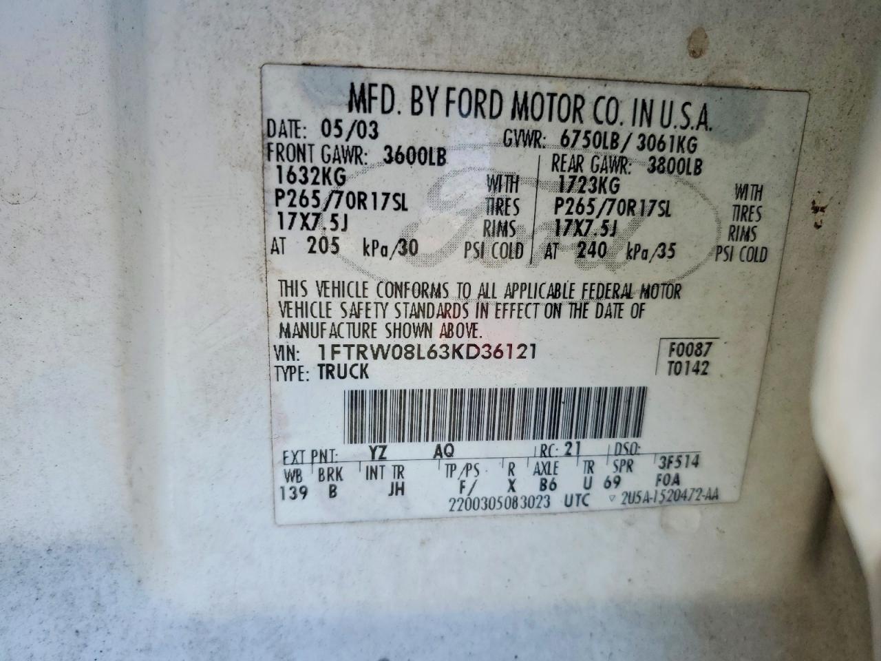 2003 Ford F150 Supercrew