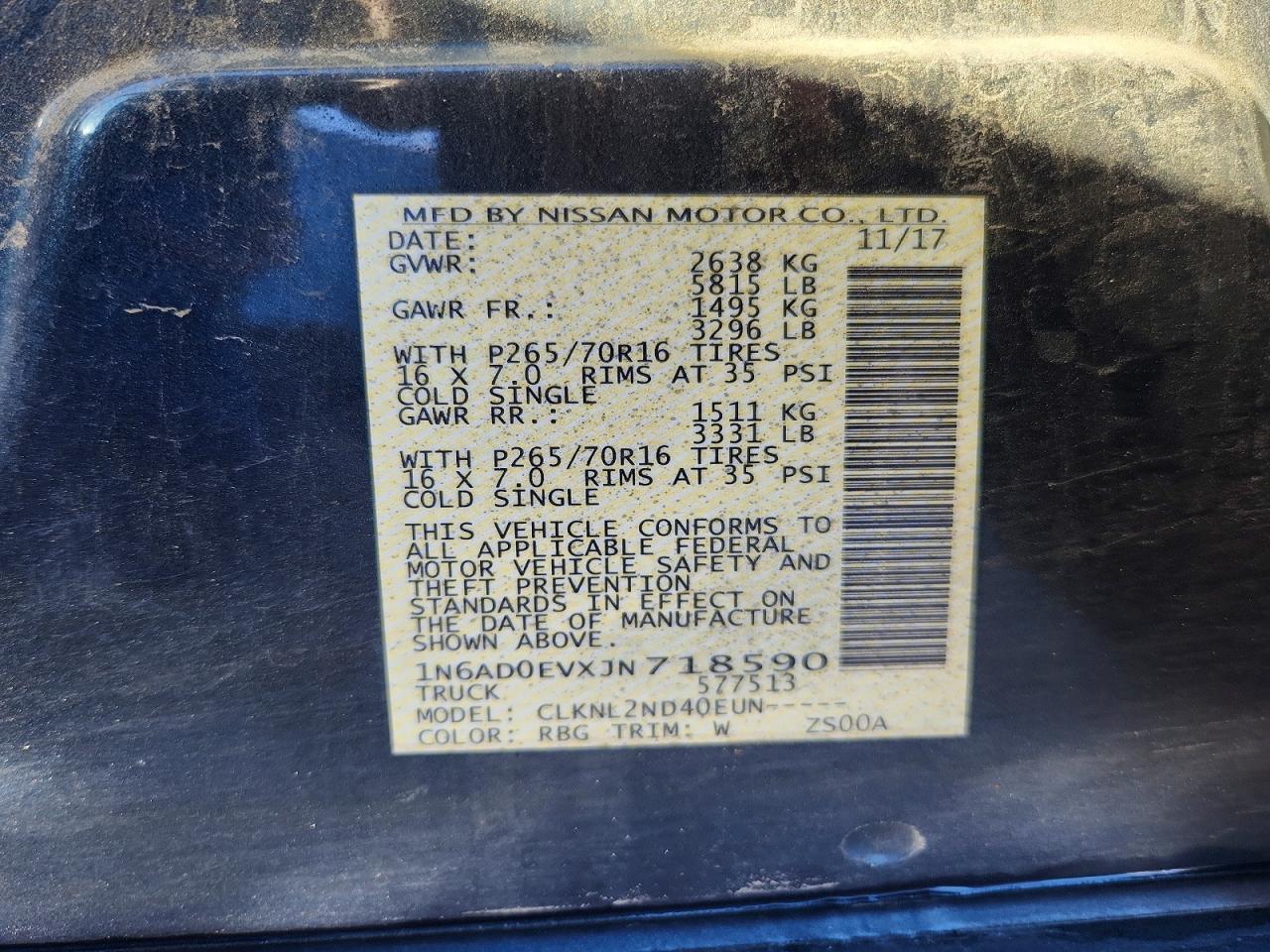 2018 Nissan Frontier s