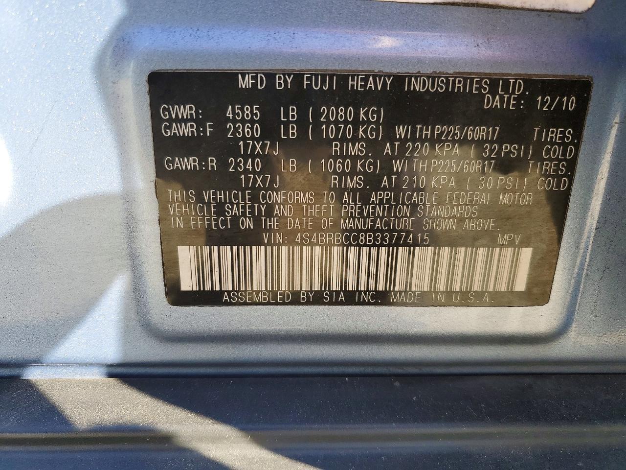 2011 Subaru Outback 2.5i Premium