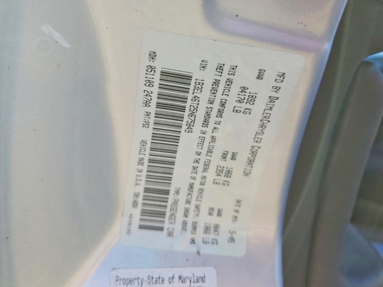 2005 Dodge Stratus sxt