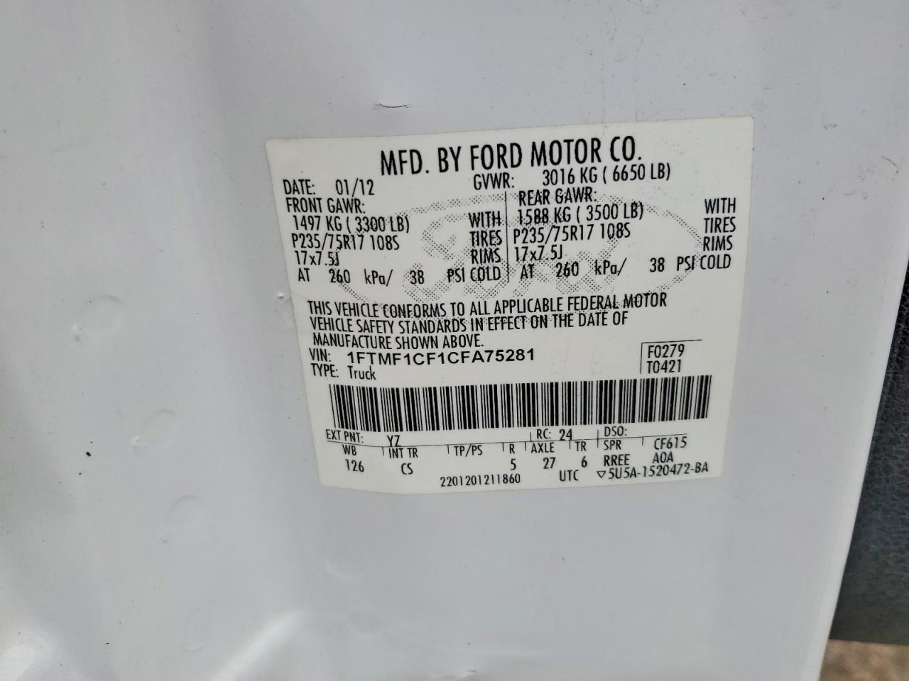 2012 Ford F150