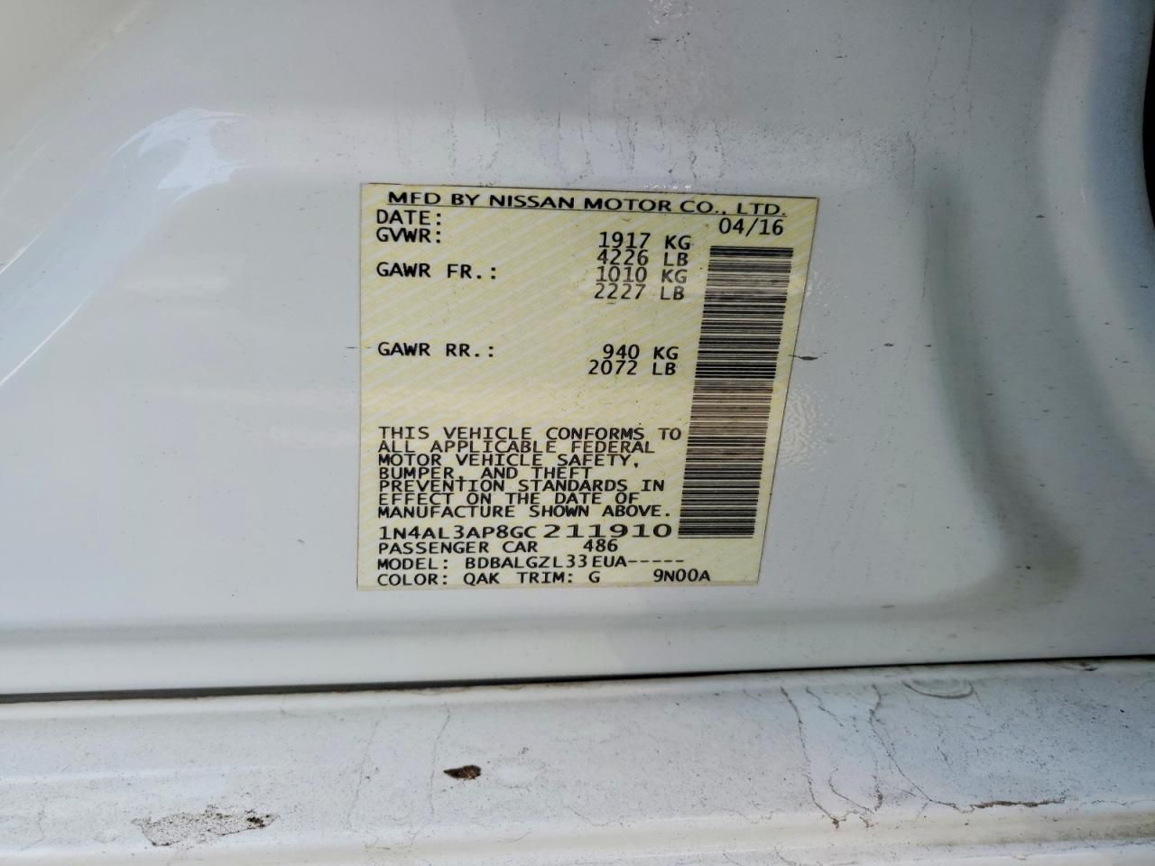 2016 Nissan Altima 2.5