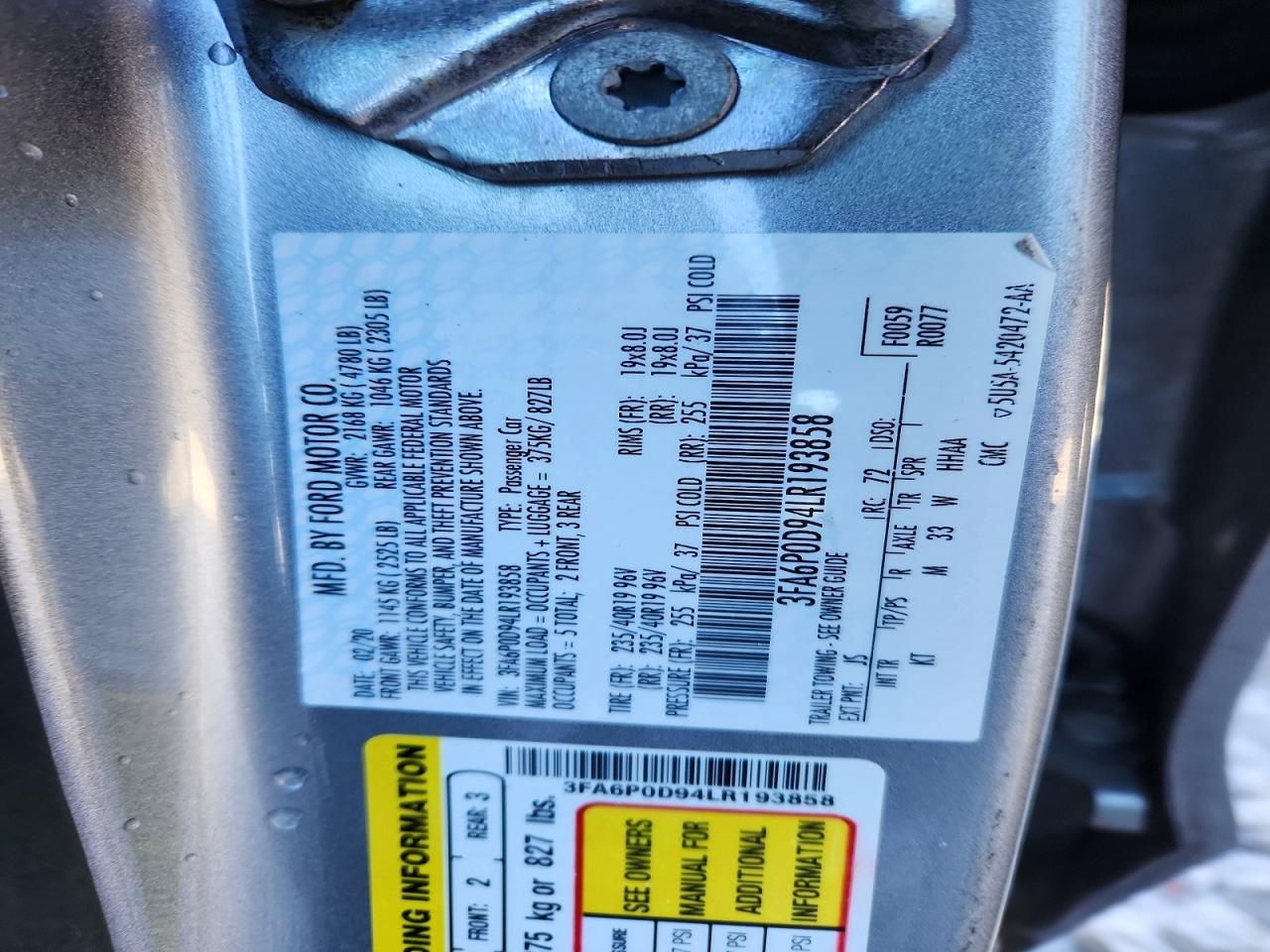 2020 Ford Fusion Titanium