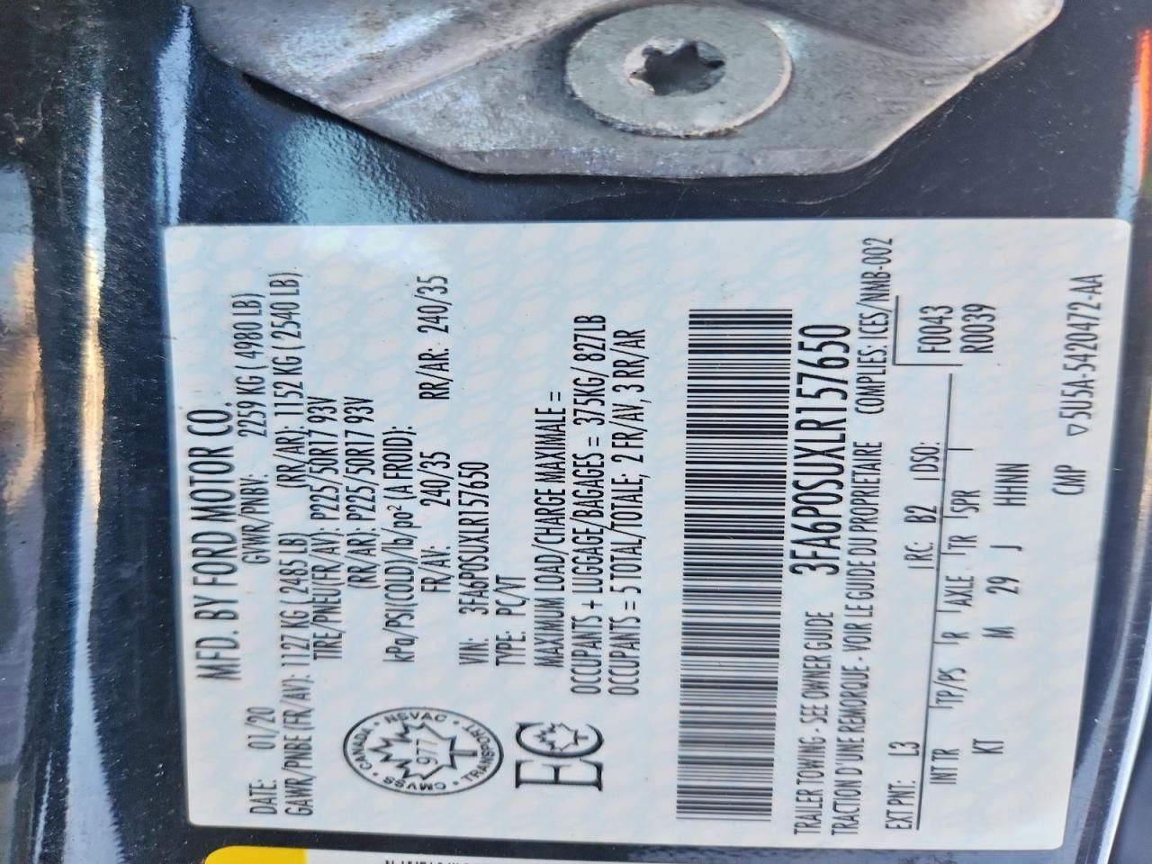 2020 Ford Fusion Titanium