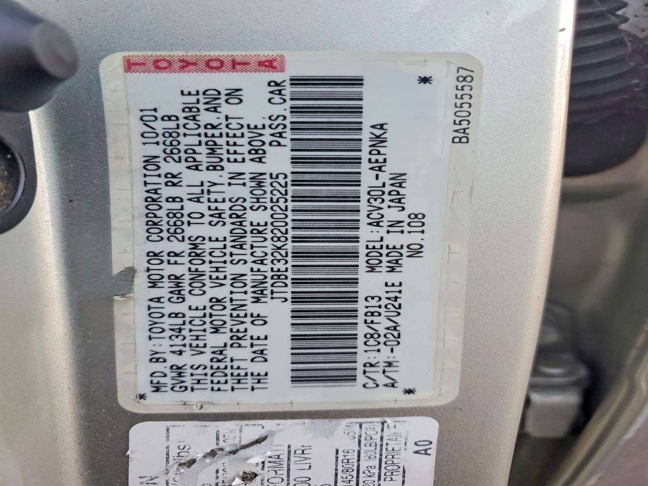 2002 Toyota Camry le