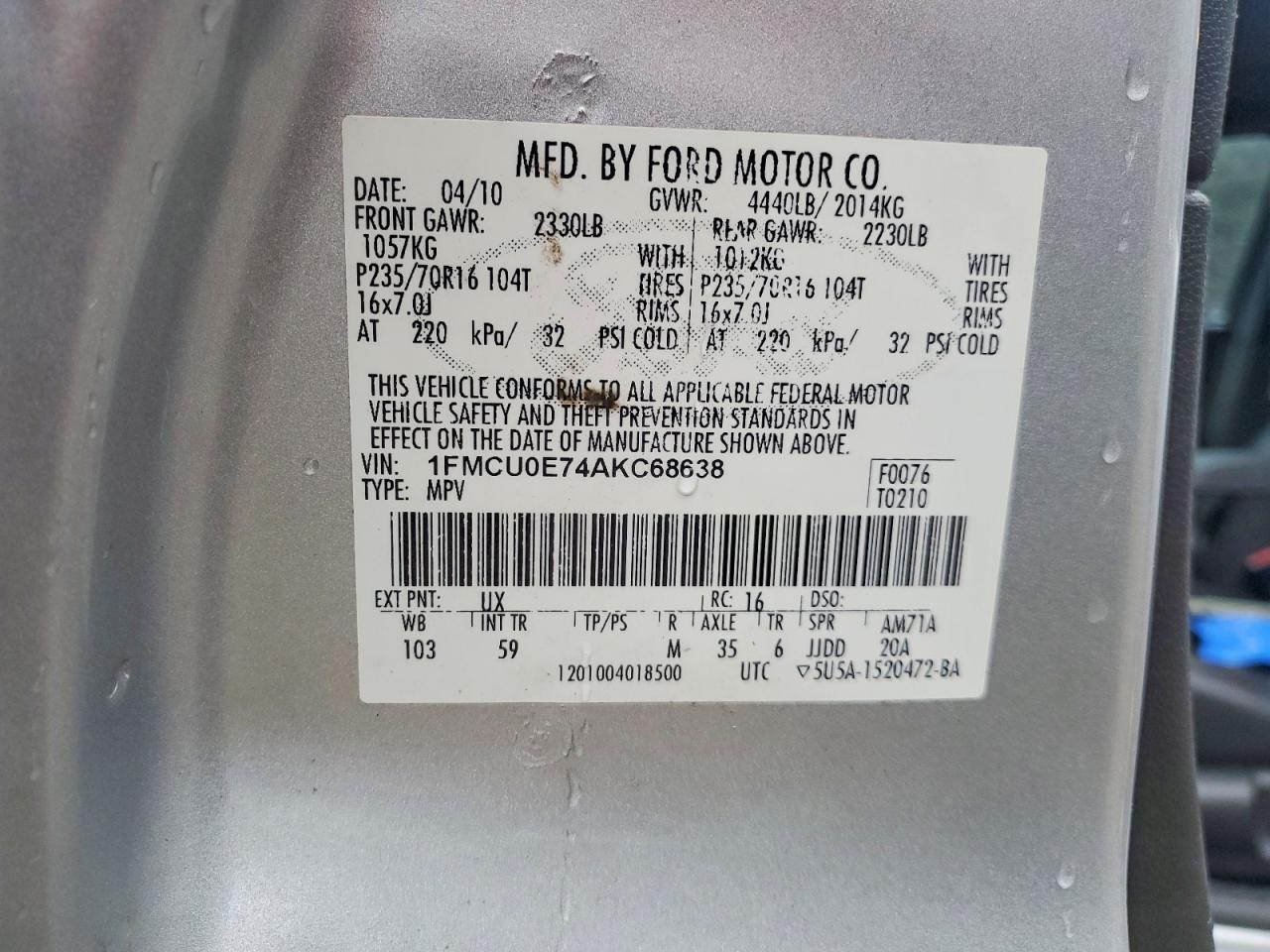 2010 Ford Escape Limited