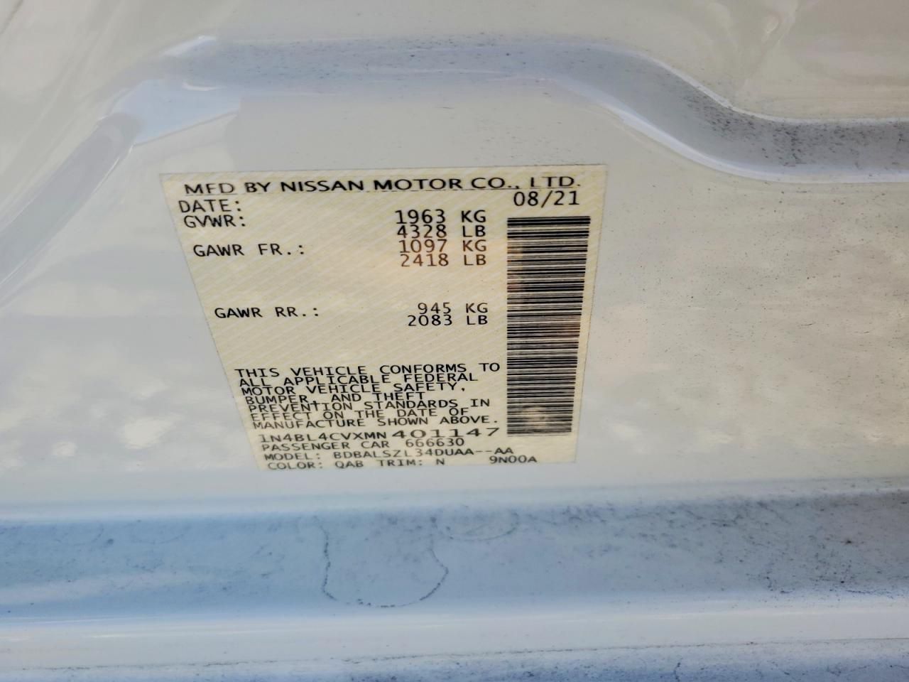 2021 Nissan Altima sr