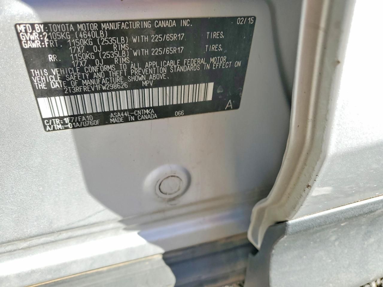 2015 Toyota Rav4 xle