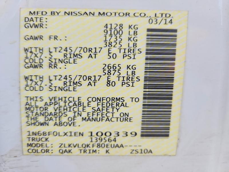 2014 Nissan Nv 2500 Utility / Service van