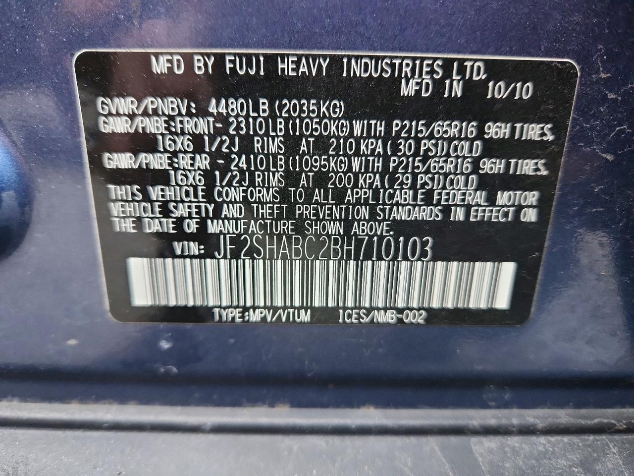 2011 Subaru Forester 2.5x