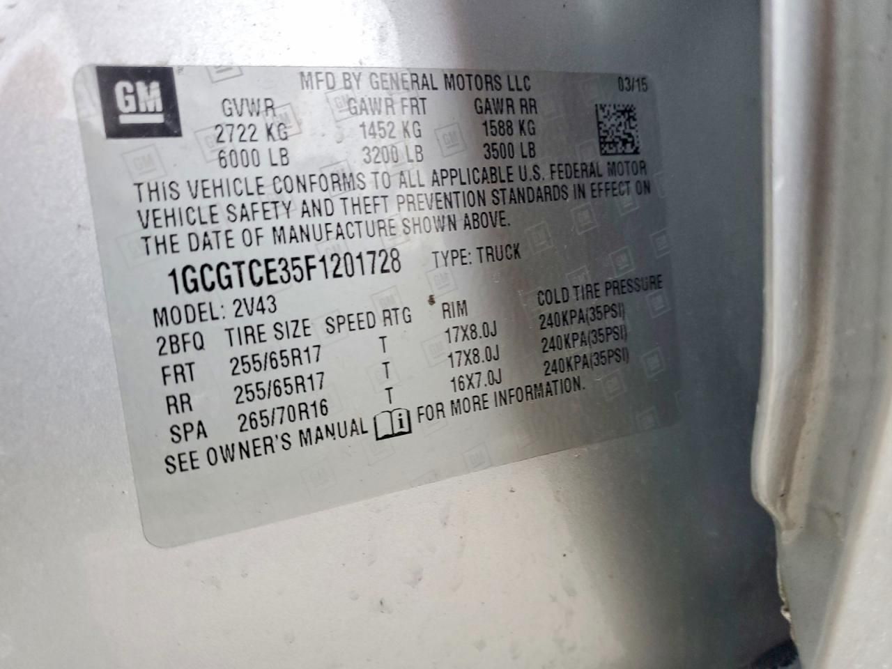 2015 Chevrolet Colorado Z71