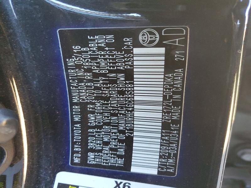 2016 Toyota Corolla l