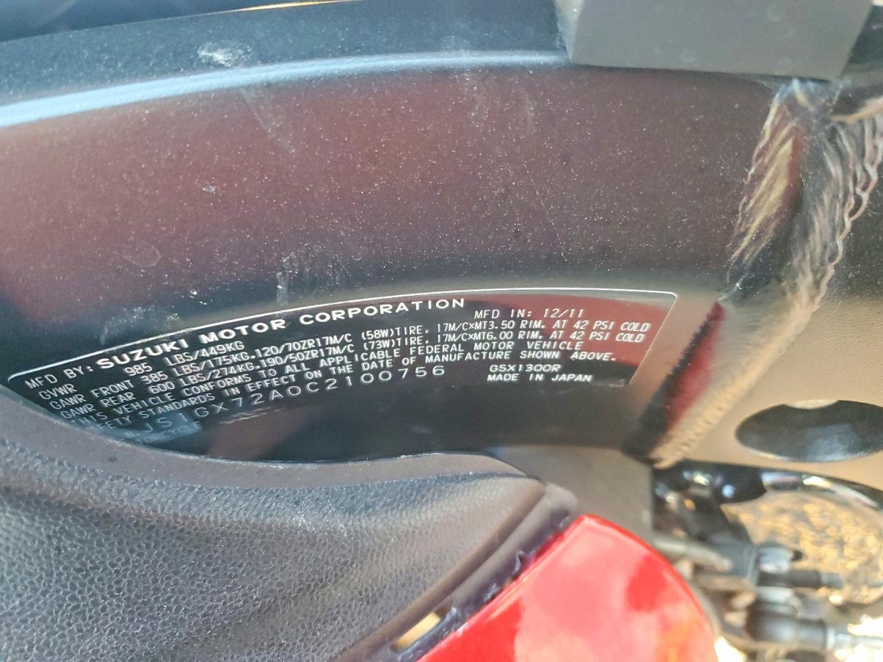 2012 Suzuki GSX1300 R