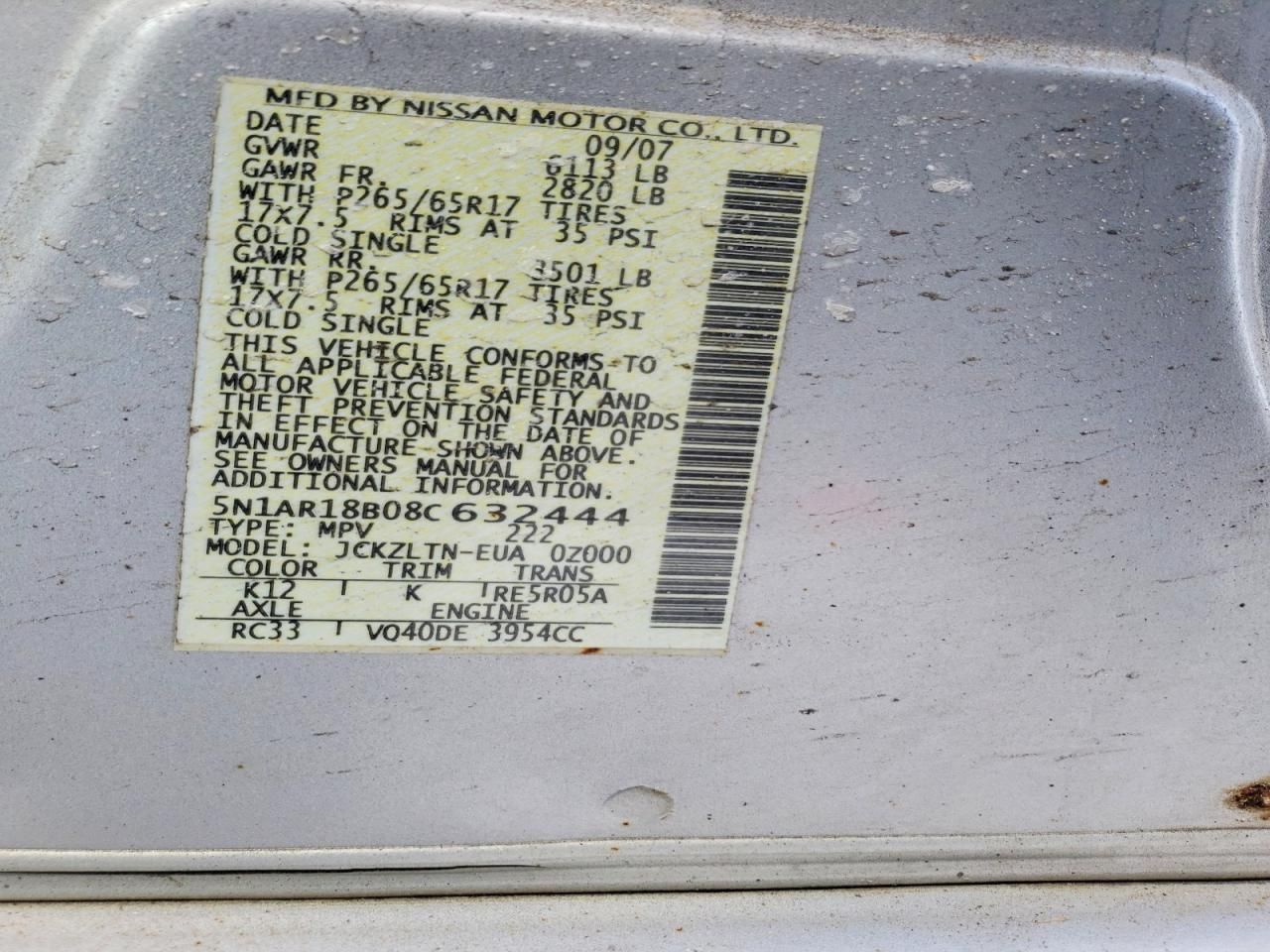 2008 Nissan Pathfinder s