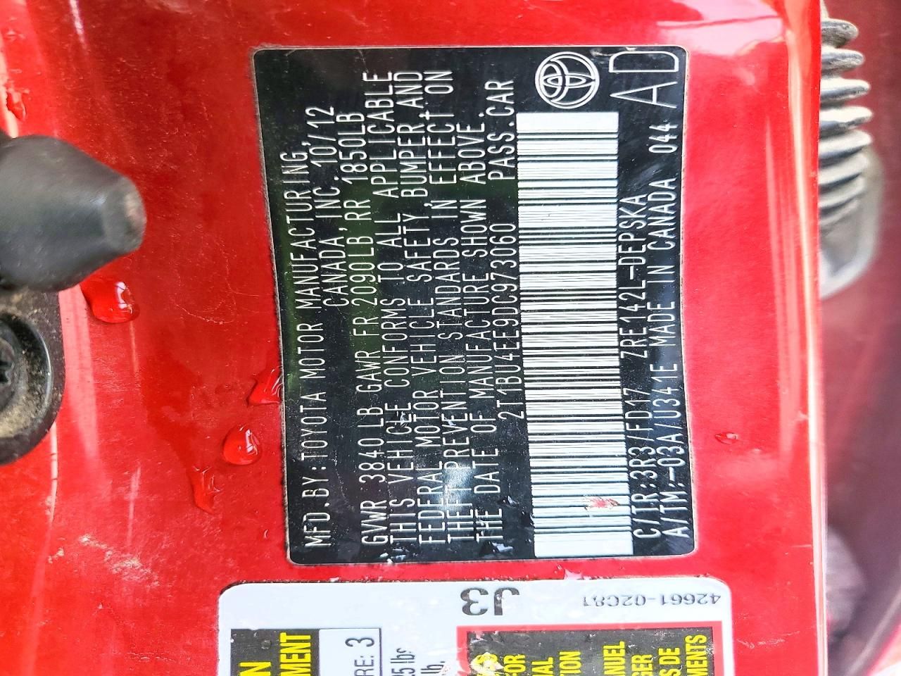 2013 Toyota Corolla Base