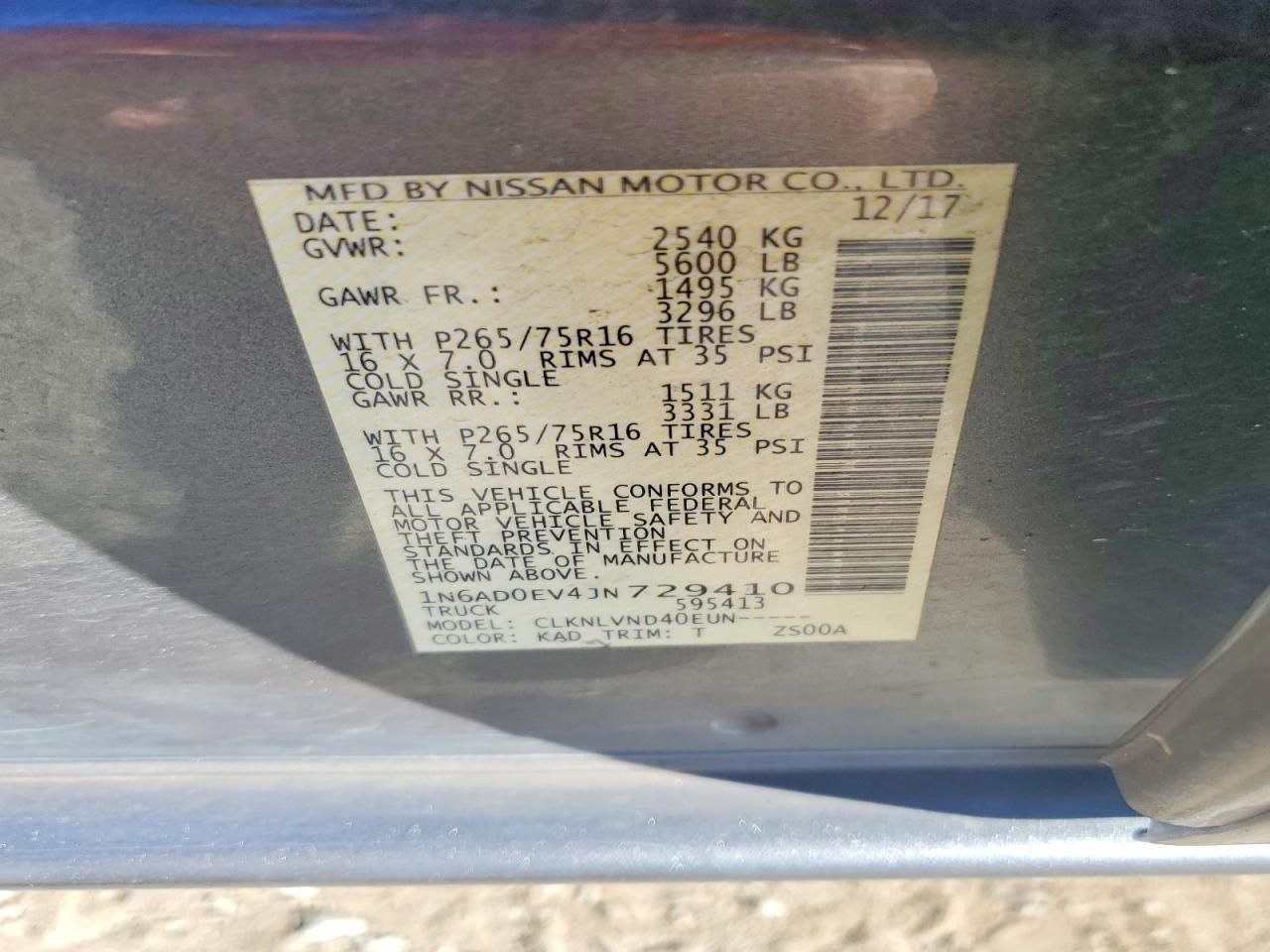 2018 Nissan Frontier s