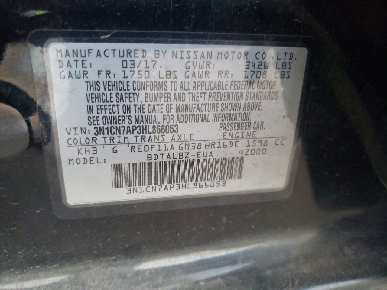 2017 Nissan Versa s