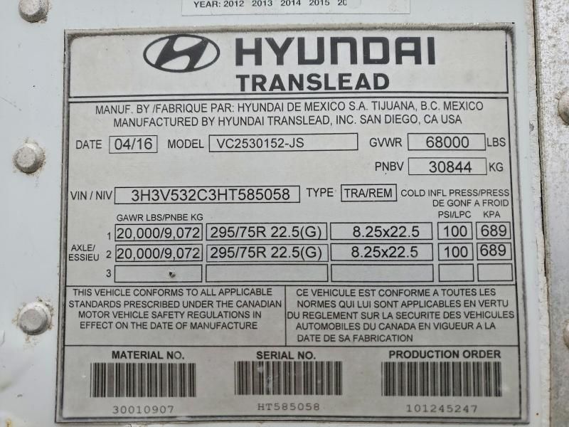 2017 Hyundai Translead-DRY Van Trailer