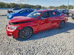 Infiniti salvage cars for sale: 2018 Infiniti Q50 red Sport 400